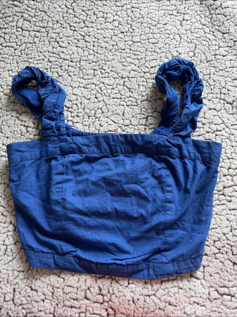 Blue Women's Ruffled Strap Crop Top - Brand Unknown
